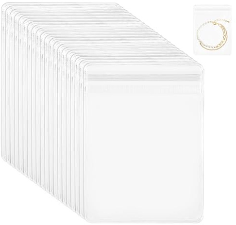 40 bolsitas pequeñas de PVC, para joyas, para guardar joyas de viaje, bolsas transparentes para joyas, alimentos, dulces, pendientes, pulseras (7 x 10 cm, 40 unidades)