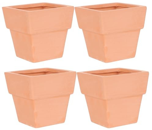 CIYODO 4pièces Jardinière Céramique pour Plantes Pot De Fleurs pour Petites Plantes Pot De Fleurs Céramique pour Cactus Petite Jardinière pour Intérieur