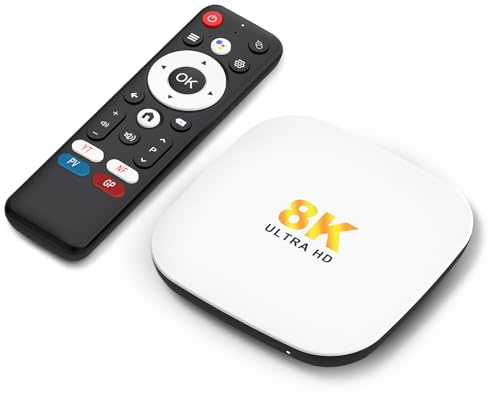 Android 14 TV Box 2025, LEFFOT M2 Plus 4K UHD Streaming Device for TV, with Google Play, Voice Remote, 2.4G&5G WiFi 6, BT 5.4, HDR10, 3D, Smart TV Box for Home TV Netflix YouTube (4GB-128GB)
