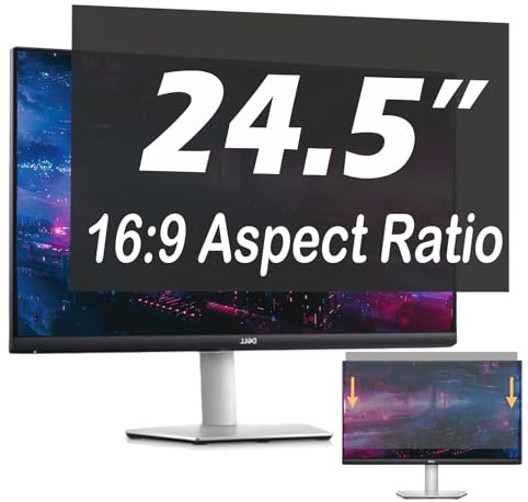 PRSPR 24.5 Privacy Screen for PC & Laptop Monitor, 16:09 Anti-Spy Filter, Blue Light & Anti-Glare Reversible Screen Protector, Easy Slide-On Installation
