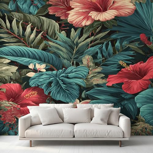 Tropical Wallpaper, Floral Monstera Green Leaf Wall Mural, Bedroom Wallpaper for Living Room, Home Decor, Photo Wall Paper, 200 x 140 cm BH&OM