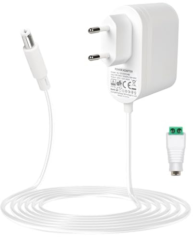 12V 2A Fuente de Alimentación para Tiras LED, 24W Transformador AC 100-240V a DC 12V con Conector 5,5 x 2,1 mm, Adaptador para Enrutador Wi-Fi Cámaras CCTV