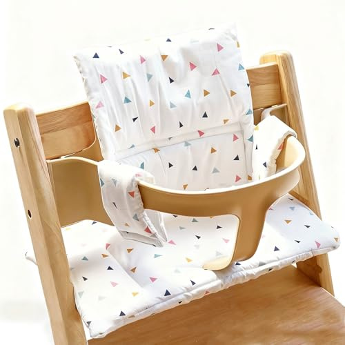 Hochstuhl Kissen für Stokke Tripp Trapp, Rutschfest Hochstuhl Sitzkissen Set, Hochstuhlkissen Zubehör Baby, Verdickung Weiches Sitzkissen für Baby & Kids mit Klettverschluss