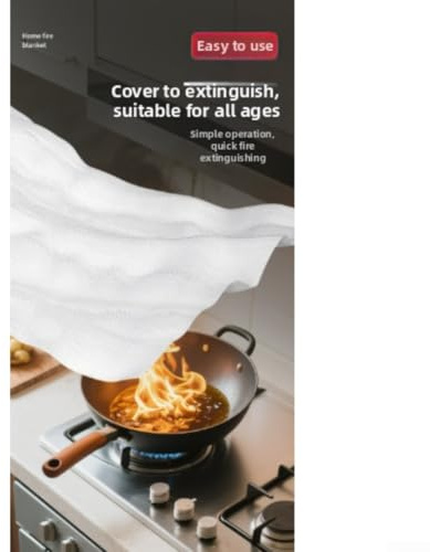 Couverture anti-feu en fibre de verre pour extinction d'incendie et protection contre la chaleur, design compact pour un rangement et une accessibilité faciles (1)