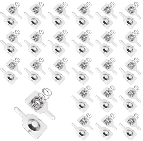 QUARKZMAN 24 Jeux De Ressorts De Contact pour Piles AA en Nickel | Plaque De 12 mm x 12 mm, Ressorts De Conversion Positif Vers Négatif, Pour Montage Sur PCB Et Support De Pile