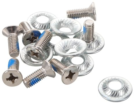 Abaodam 8 Tornillos de Fijación para Snowboard de Color, Acero Inoxidable con Arandelas, Accesorios de Repuesto Compatibles para Montaje Seguro en Tablas Estándar, Kit de 8