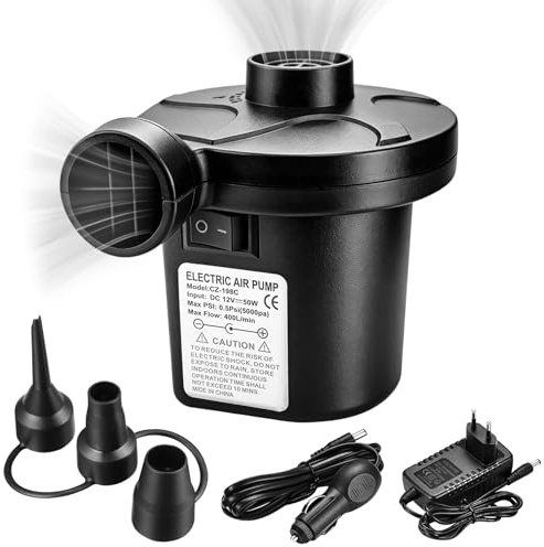 Herbst Herbst Elektrische Luftpumpe, Inflate und Deflate Elektrische Pump mit 3 Größen Luftdüse, Luftpumpe Luftmatratze für Schwimmring/luftmatratzen/Aufblasbarer Pool