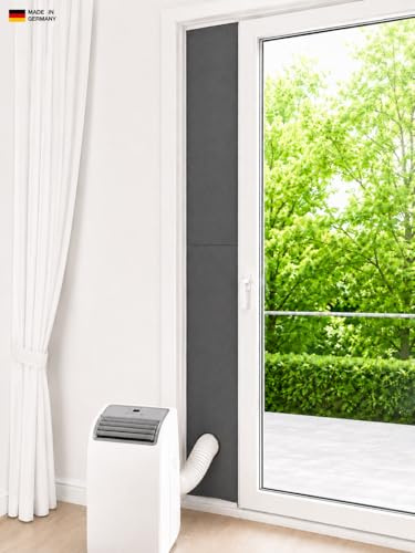 CoolFrech Türdichtung für mobile Klimaanlage & Trockner - [110 cm] | 30-249 cm erhältlich für Klimageräte mit Abluftschlauch - Schnelle Montage - Abdichtung für Rollläden, Fenster & Türen