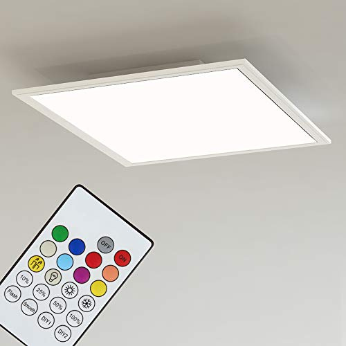 Briloner Leuchten LED Deckenleuchte-Panel, Einbauleuchte, 18W, dimmbar, Farbtemperatursteuerung, App-Steuerung, Bluetooth, quadratisch, weiß, 29.5 cm, 29.5 x 29.5cm