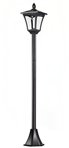 Outsunny Lampione LED da Esterno ad Energia Solare Lampada da Giardino Lampada da Terra Impermeabile IP44 18×18×160cm Nero
