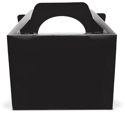 Lotus 30 x Children/Kids Plain Coloured Party Boxes Carry Food Meal Fun Picnic Birthday Wedding Favour/Baby Shower Party Halloween Trick or Treat Box Loot Bag (Black)