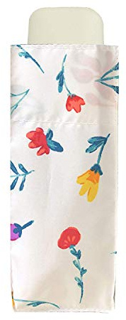 SMATI Mini Parapluie pliant compact - Taille Poche 18cm, résistant au vent, 200g ultra léger, manuel, Parapluie de voyage, Parapluie Femme, Motif FLEURS