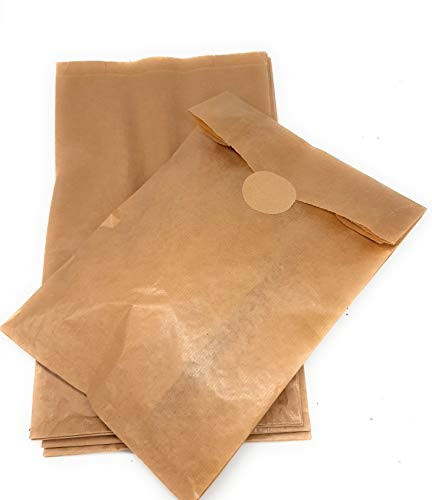 Sachet Kraft Alimentaire Grand Format/Sac papier Kraft 23 +11 x 39 avec étiquette de fermeture, Sac Sandwich Papier