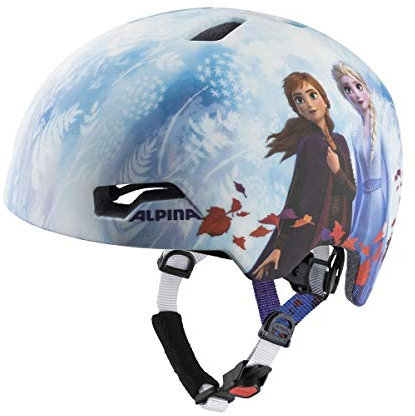 ALPINA Hackney - Leichter, Bruchfester & Optimal Klimatisierter Fahrradhelm für Kinder, Mit Nachrüstbarem LED für Gute Sichtbarkeit, Frozen II, M (51-56 cm)