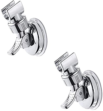 2 pcs Saugnapf Halterung für Dusche, Abnehmbarer Halterung mit 360°drehbar für Dusche, Handbrause Saugnapfhalter Ohne Bohren