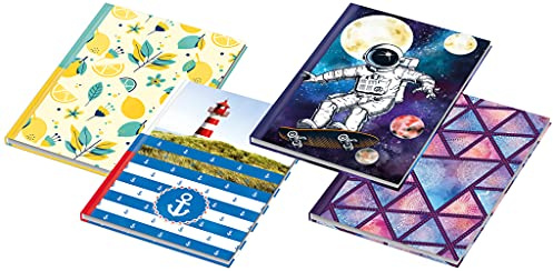 RNKVERLAG 46794 - Kladden/Notizbücher „Feelings“, sortiert, DIN A5, 4 Stück