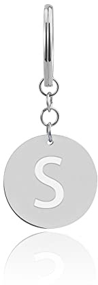 GD GOOD.designs Schlüsselanhänger Buchstabe mit Einkaufschip (23mm) Personalisierter Anhänger mit Gravur - Einkaufswagenchip aus Edelstahl Silber