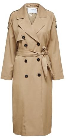 SELECTED FEMME Damen Slfnew Bren Ls B Noos Trenchcoat, Cornstalk, 38 EU