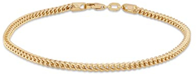 CARISSIMA Damen-Armband, 9 Karat Gelbgold, 2 mm, Franco Gliederarmband, 8 inch, Gelbgold