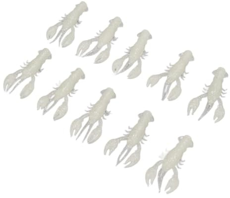 10Pcs Leurres de Pêche à l'achigan Plastique Souple, 5,5 cm/2,2 po Leurres de Pêche Appâts Souples Eau Douce Eau Salée Écrevisses Homard Leurre Artificiel Appâts Leurre Souple (Lumineux)