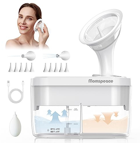 Electric Ear Wax Removal Ear Cleaner, Safe & Effective Ear Wax Removal Kit, Momspeace Ear Cleaning Kit with Automatic Sewage System, 4 Pressure Settings, 10 Tips, Ear Irrigation Ear Wax Removal Tool