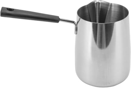 Butter Warmer, Turkish Coffee Pot Milk Warmer Stainless Steel Mini Butter Chocolate Melting Pot with Spout for Home Coffee Shop(1000ml)