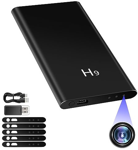 Nisanmoon Powerbank Mini-Kamera, HD 1080P Mini Kamera mit 5000mah Powerbank, Kleine Kamera Unterstützung Schwerkraft-Sensor, Bewegungserkennung und Nachtsicht für Hausüberwachung Kamera
