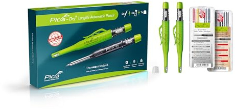 Pica 3097 Vorteilsbox I 2 Stück 3030 Dry Automatic Longlife Tieflochmarker & Ersatzminen 4020 8 x Multi-Use farbig/grafit & Ersatzminen 4050 10 Grafit Härte H I ideal für Schreiner und Handwerker
