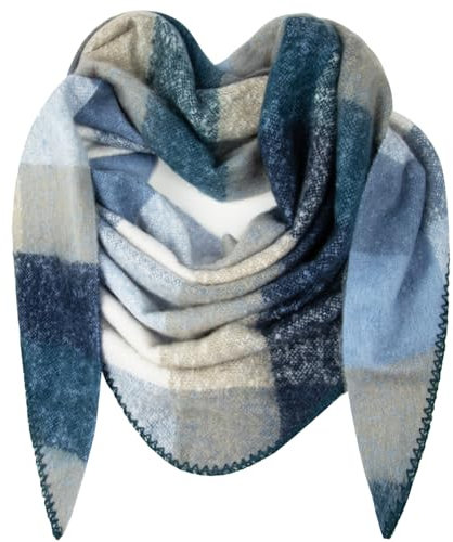 Glamexx24 Damenschal Damenhalstuch Herrenhalstuch Mehrfarbig mit Muster Winterschal sehr warm und weich XXL Schal für viele Angelegenheiten dreieckige Form