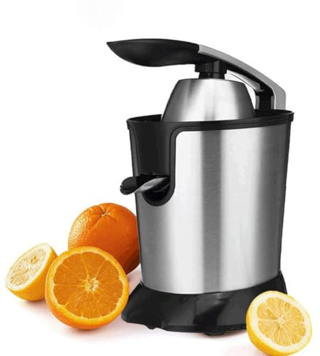 Exprimidor de cítricos eléctrico,potente exprimidor de naranjas de 160 W con mango manual,2 conos de cítricos,acero inoxidable,motor silencioso,exprimidor de limón eléctrico for naranja,limón lima