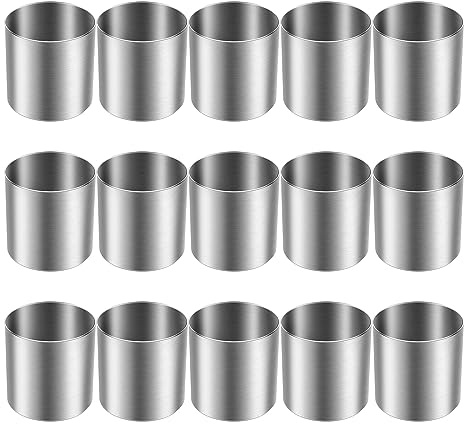 Tagtight 15 Stück Klein Tortenring Dessertringe Rostfreier Stahl Mousse Ringe Backring Törtchen Formen Runde Ausstecher Kuchen Form Küche Backen Gebäck Werkzeug für Torte, Fondant, Sushi