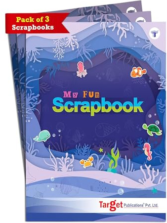 A4 Scrapbooks for Kids (Pack of 3, 32 Pages each) | DIY Scrapbooking Photo Album | Colourful Scrapbook | Perfect Photo Book for Birthday, Anniversary, Wedding, School Project | Multicolor