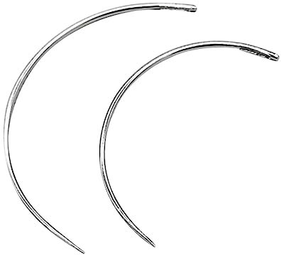NUOBESTY 50 Piezas Agujas Curvas C Para Coser Cuero a Mano Metal Resistentes Con Ojo Grande 2 Tamaños 2.0 Y 2.5 Pulgadas Para Reparación Tapicería Y Manualidades