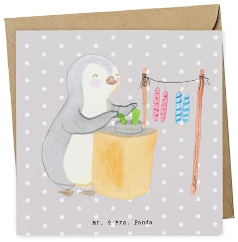 Mr. & Mrs. Panda Grußkarte Pinguin Kerzenziehen - Geschenk, faltkarte, Deko Basteln, Kerzen Ziehen. DIY, doppelkarte, Klappkarte, anlasskarte, Glückwunschkarte