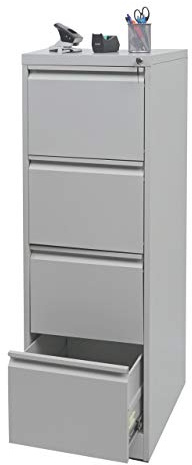 Mendler Hängeregisterschrank HWC-H16AM, Aktenschrank Büroschrank Stahlschrank, Format Legal + A4 abschließbar 134x46x62cm - grau