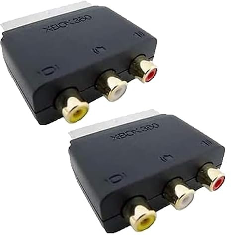 2 x Official Microsoft RCA Female to SCART Male Plug Adapter/Converter TV, VCR