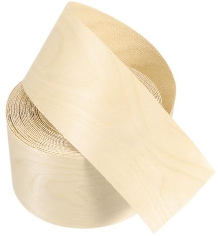 PATIKIL Nastro per Finitura in Betulla, 3 pollici x 25 ft Nastro in Legno con Finitura in Foglia di Legno Pre-Incollato per Finiture in Compensato Flessibile con Adesivo Termofusibile