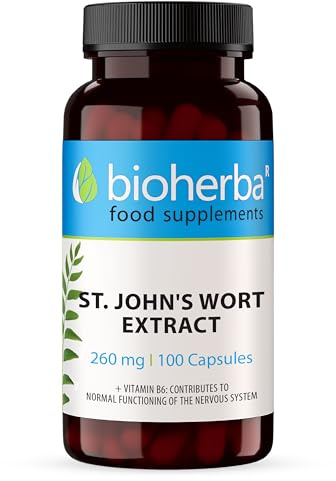 Hierba de San Juan 260 mg – 100 Cápsulas BIOHERBA | Con Vitamina B6 | Complemento Alimenticio con Hypericum para el Equilibrio Natural