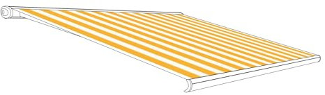 Eclipse Markisenstoff aus Polyacryl inkl. Keder, hochwertiges Markisentuch Farbe: Sonnenfarbe, Markisenbreite: 2.5 m x 2.0 m Zubehör für Verschiedene Markisen als Sonnenschutz für Balkon und Terrasse