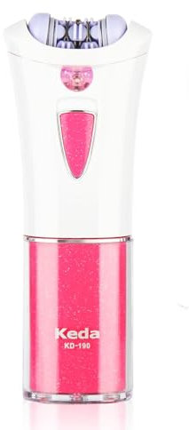 Epilierer für Frauen, Gesicht, Arme, Beine, Bikini, LED-Licht, Rosa, wasserabweisend, inklusive Reinigungsbürste, Schutzkappe, gewellter Haarentferner, tragbar