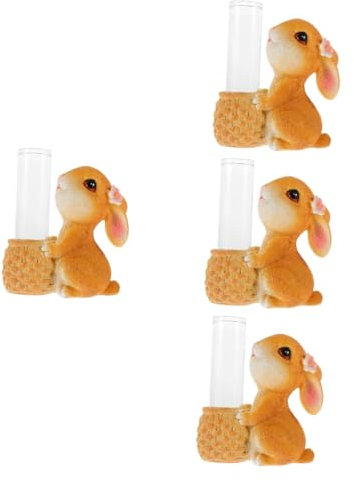 JOINPAYA 4 Sätze Dekorative Glasvase Dekoration Anlage Mini Besonderheit Kaninchen Drinnen Topiary Im Freien Glasblumentopf Blumenvase Aus Glas Einzelblumenvase Vasenglas Harz Bunt