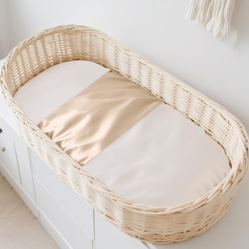 THXSILK Drap-housse pour bébé, 100 % soie de mûrier, doux et respirant, pour protéger les cheveux de bébé, fermeture élastique, certifié Oeko-Tex, 52 x 56 cm (champagne, 1 pièce)