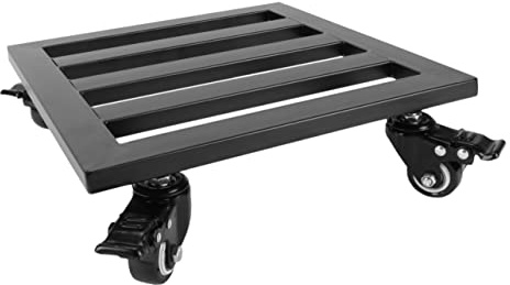 TOYANDONA Support pour Plantes à roulettes en Fer Noir 30x30 Cm pour Intérieur Extérieur, Plateau Carré Mobile, Chariot Pratique pour Pot De Fleurs, Déplacement Facile Et Robuste
