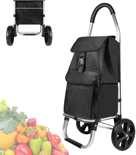 3 In1 Einkaufstrolley für Treppen, Modern & Klappbar Ziehwagen Shopping Trolley Wasserdichter Einkaufstasche mit Rollen, 40L Große Kapazität, Weicher Griff für Einkaufen Oder Transportieren Von Waren