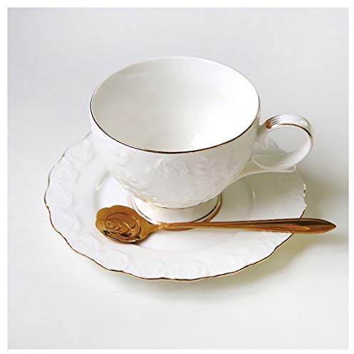VGVSBG Ensemble de Tasse à café et Soucoupe en céramique de Luxe européen en étain à thé Tasse à thé de l'après-midi Anglaise exquise en Relief Tasse à café et soucoup