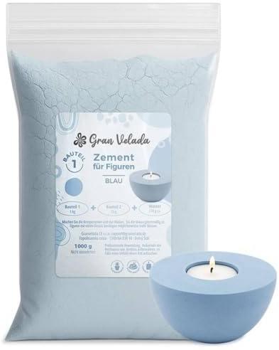 Gran Velada - Cemento per figure blu 5 kg | Calcestruzzo a colori bicomponente | Rapida presa | Per artigianato fai da te, decorazioni e stampi artigianali