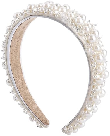 Perlen Haarreif Hochzeit Braut Haarschmuck Haarreifen Weiß Perlen Haarband