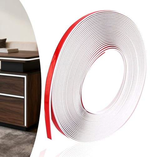Flexible Zierleisten Selbstklebend 10M x 1cm PVC Fenstersprossen Selbstklebend Weiß Selbstklebende Zierleisten & Wandleisten für Herd, Spüle, Toilette, Fliesenkante