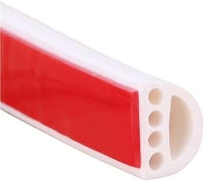 Canalina Passacavi Adesiva Guarnizione in gomma siliconica tipo I/E/D da 6 m for porte e finestre, autoadesiva, insonorizzata impermeabile(9X6mm white)