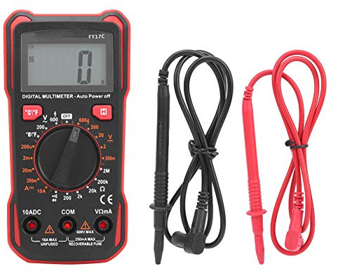 Multimetro digitale professionale portatile AC DC Tester di tensione Strumento di misurazione della resistenza corrente per elettricisti Tecnici ABS Rosso Nero